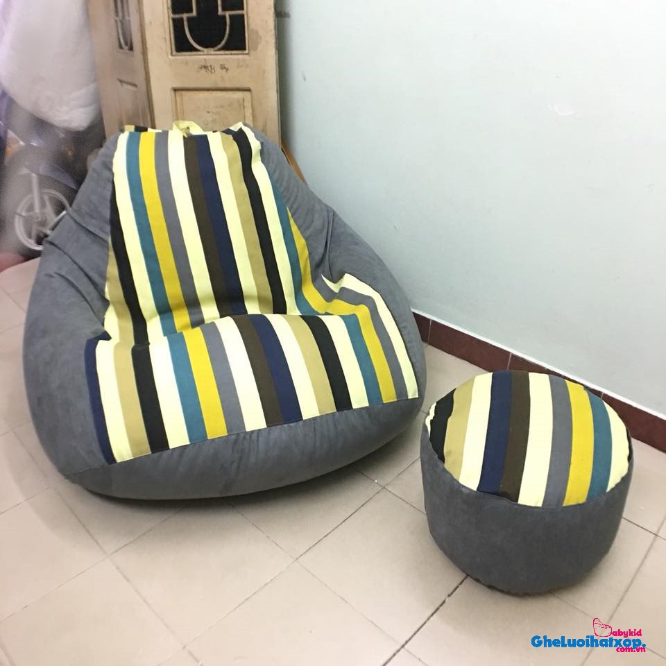 Đôn ghế lười hạt xốp , đôn gác chân ruột là hạt xốp.