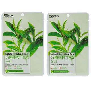 1 Đắp mặt nạ trà xanh ngừa mụn Green Tea Benew Hàn quốc 22ml/gói