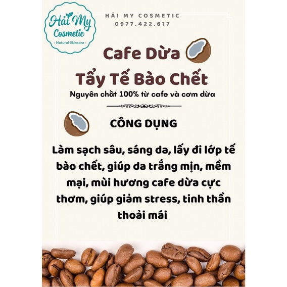 💥Túi💥 Bột Cafe Dừa Nguyên Chất 100% - Bột thiên nhiên handmade