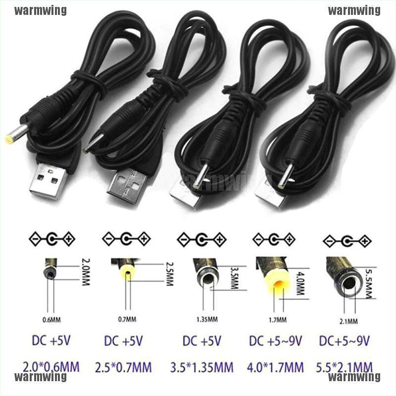 Giắc Cắm Nguồn Chuyển Đổi Từ USB Sang DC 5.5mm * 2.1 / 2.5 * 0.7 / 3.0 * 1.0 / 4.0 * 1.7 / 3.5 * 1.35 5V