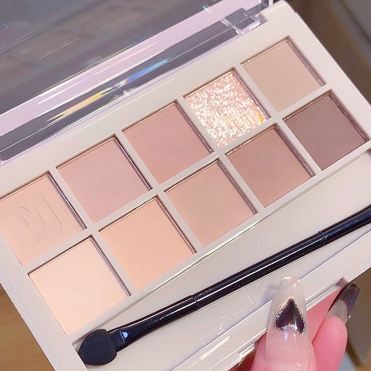 Bảng Phấn Mắt Misslara 10 Màu Tông Sữa Hạt Dẻ/Màu Sâm Panh/Hoàng Hôn Tông Màu Sâm Panh