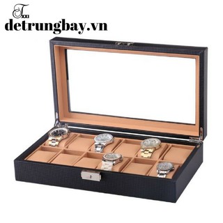 Hộp đựng đồng hồ 12 ngăn da cao cấp