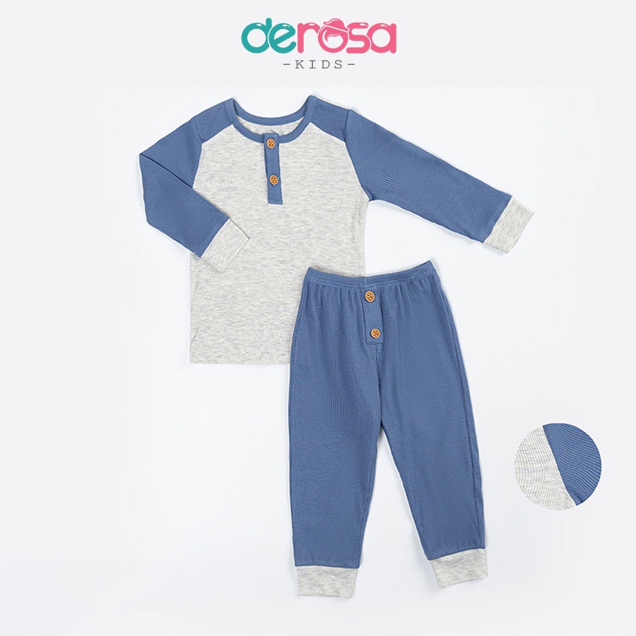 Quần áo thu đông dài tay len tăm cho bé trai DEROSA KIDS bộ thun gân dài gái và bé trai từ 6 - 24 tháng B240-658-670B