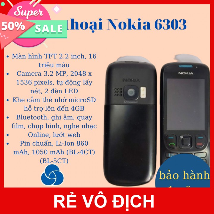 Điện thoại Nokia 6303 chính hãng giá rẻ