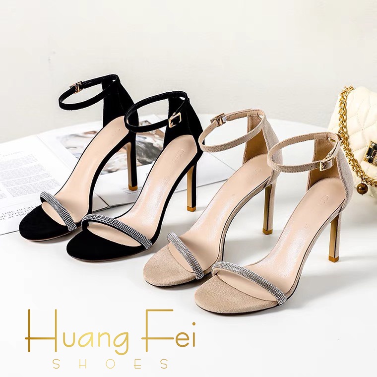 Giày sandal bít gót đính đá mã HF34 gót cao 7cm