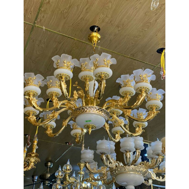 Đèn Chùm Cao Cấp DC6219-15T Đá Nhân Tạo, Đèn Trang Trí Phòng Khách Hiện Đại/Sang Trọng