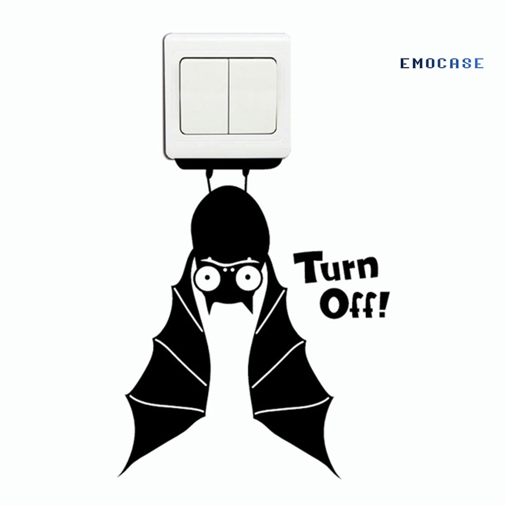 Sticker Dán Công Tắc Trang Trí Hình Dơi Phong Cách Halloween