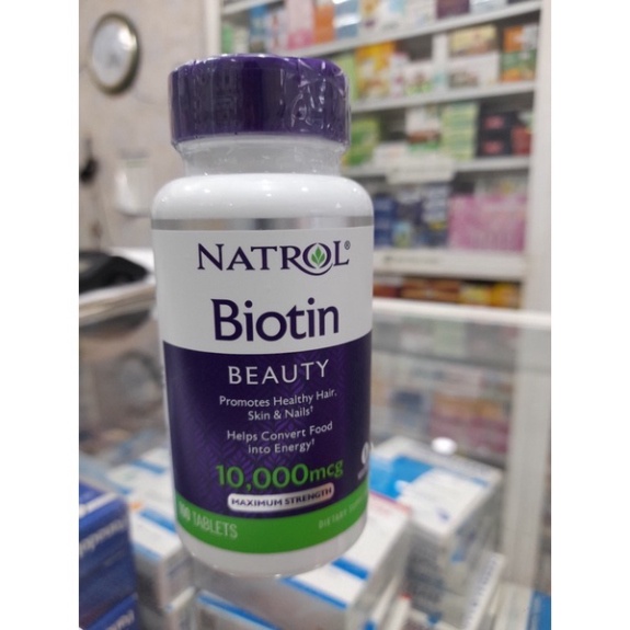 Hộp 100 viên Natral Biotin Beauty 10,000mcg hỗ trợ ngăn ngừa rụng tóc và mọc tóc của Mỹ  Date mới