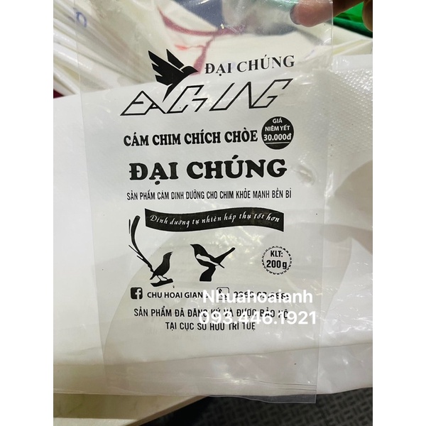 in túi đựng cám chim giá rẻ, nhận in túi đựng cám chim theo yêu cầu, thiết kế miễn phí, giao hàng đúng hẹn