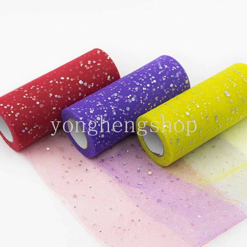 Cuộn Vải Tuyn Đính Sequin Lấp Lánh Trang Trí Tiệc Sinh Nhật/Đám Cưới/Sinh Nhật DIY