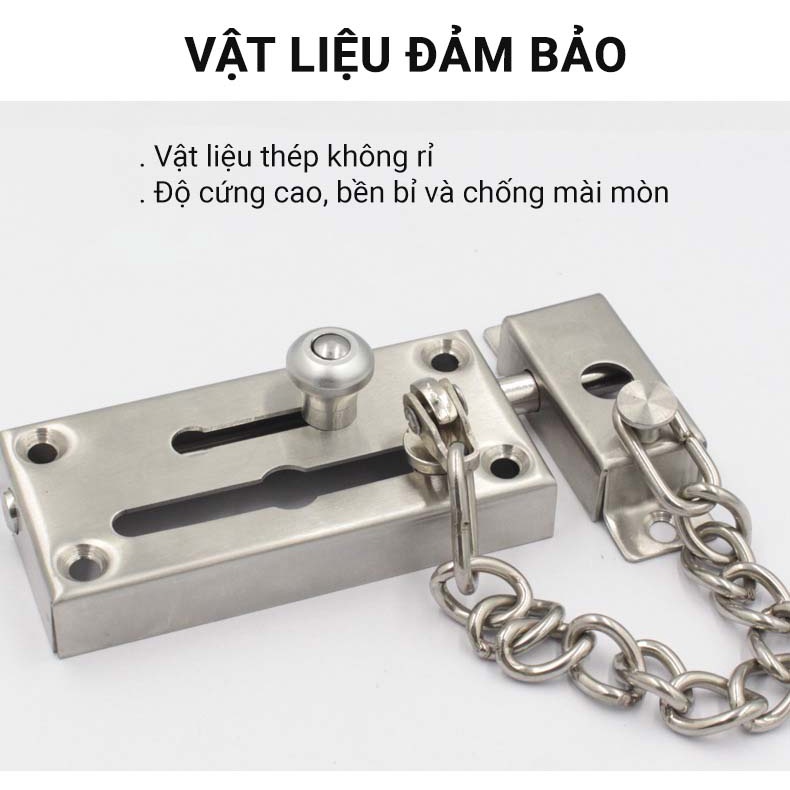 Chốt Cửa Chống Trộm KUNBE An Toàn Dạng Trượt Có Dây Xích Chắc Chắn Bảo Vệ Tốt Ngôi Nhà Của Bạn