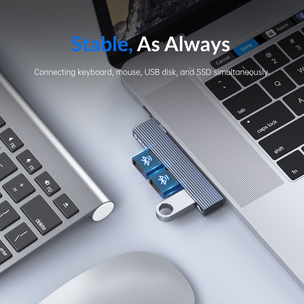 Bộ chia cổng ORICO AH-W13 Type C sang USB 3.1 3 trong 1 bằng nhôm thích hợp cho iPhone máy tính bảng