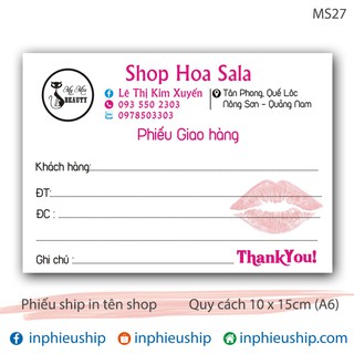 Phiếu giao hàng 400 tờ MS 27
