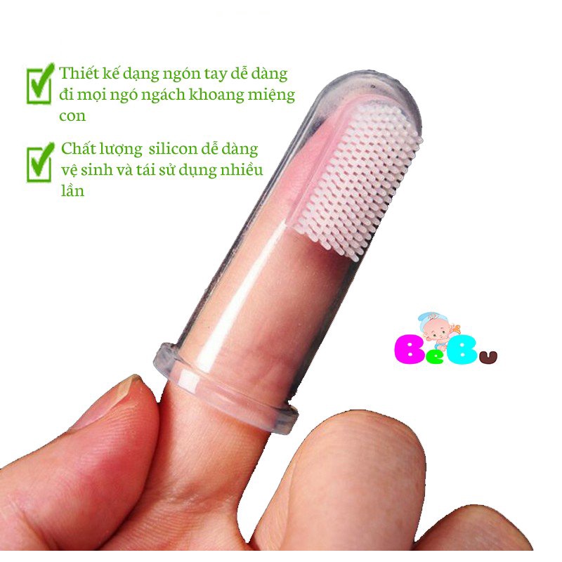 Bàn chải cọ tưa lưỡi cho bé 100% silicon y tế siêu mềm