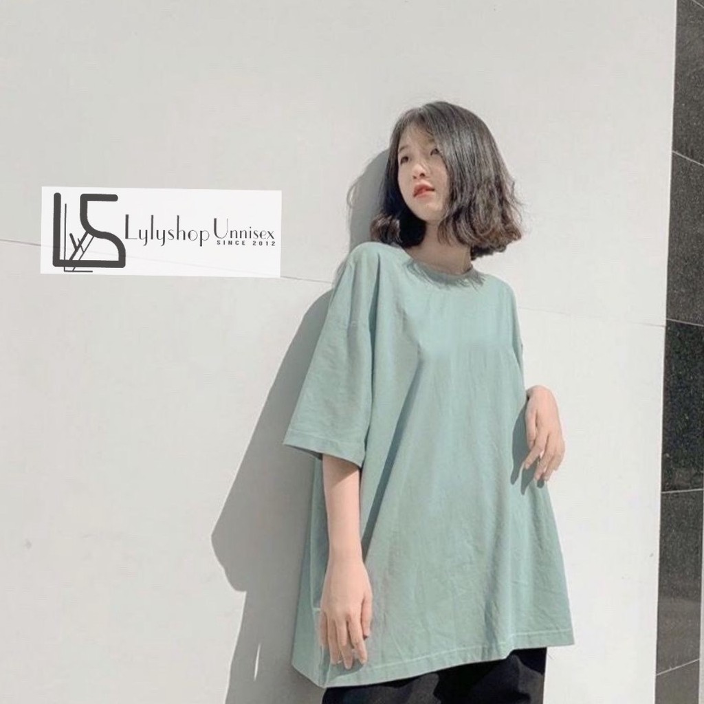 Áo thun tay lỡ Lylyshop, áo phông dáng rộng unisex nam nữ trơn màu basic - phông basic | BigBuy360 - bigbuy360.vn
