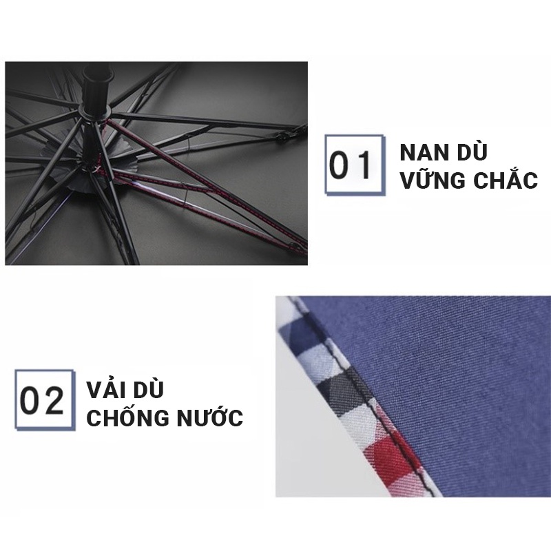 Ô dù lớn Cát Thái YS-039 cầm tay thoải mái, khung dù làm bằng thép có 10 nan chắc chắn, chất liệu vải dù bền bỉ