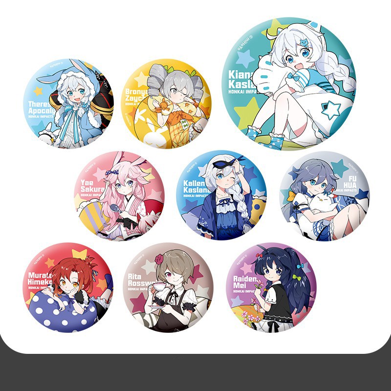 Huy hiệu cái áo IN HÌNH Honkai Impact game chibi dễ thương xinh xắn mẫu 2