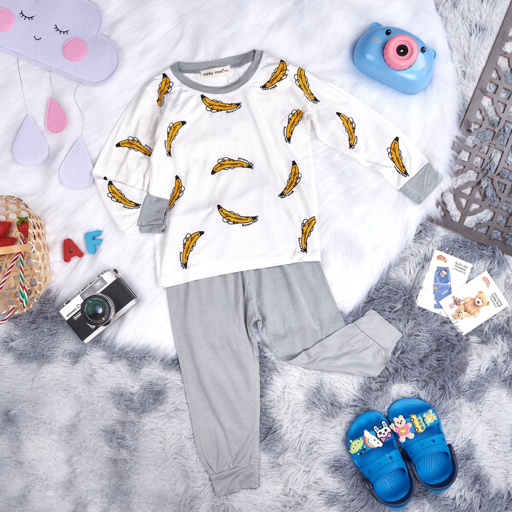 Bộ Thu Đông Dài Tay Cho Bé  Bộ Minky Mom CHUỐI Dài Tay Cho Bé Trai Bé Gái