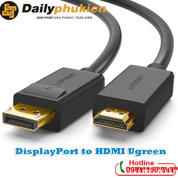 Dây Displayport sang HDMI dài 1.5m UGREEN 10239 dailyphukien