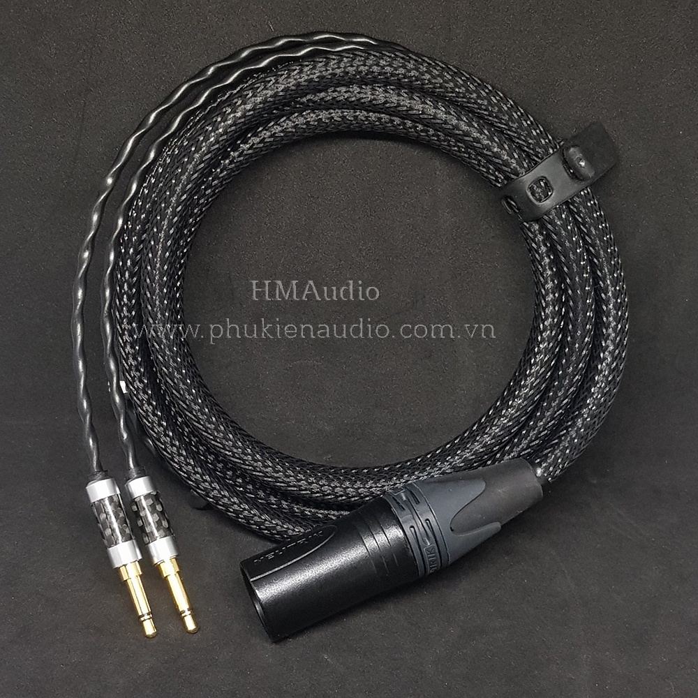 Dây tai nghe đồng OFC bọc chống nhiễu CANARE - Connector Dual mini 3.5mm - Hifiman Ananda Arya Susvara Sundara