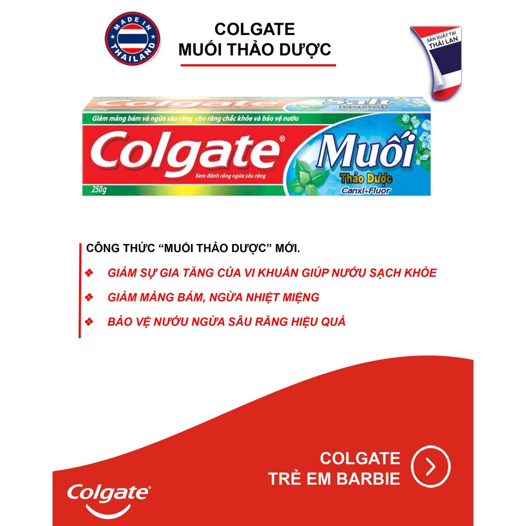 Combo 3 Kem đánh răng Colgate Muối Thảo Dược 250g+ 2 BC than đen tặng KDR trẻ em minion trái cây 40g