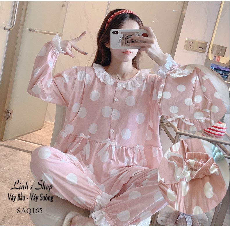 Bộ Bầu Dài Tay Sau Sinh SAQ114