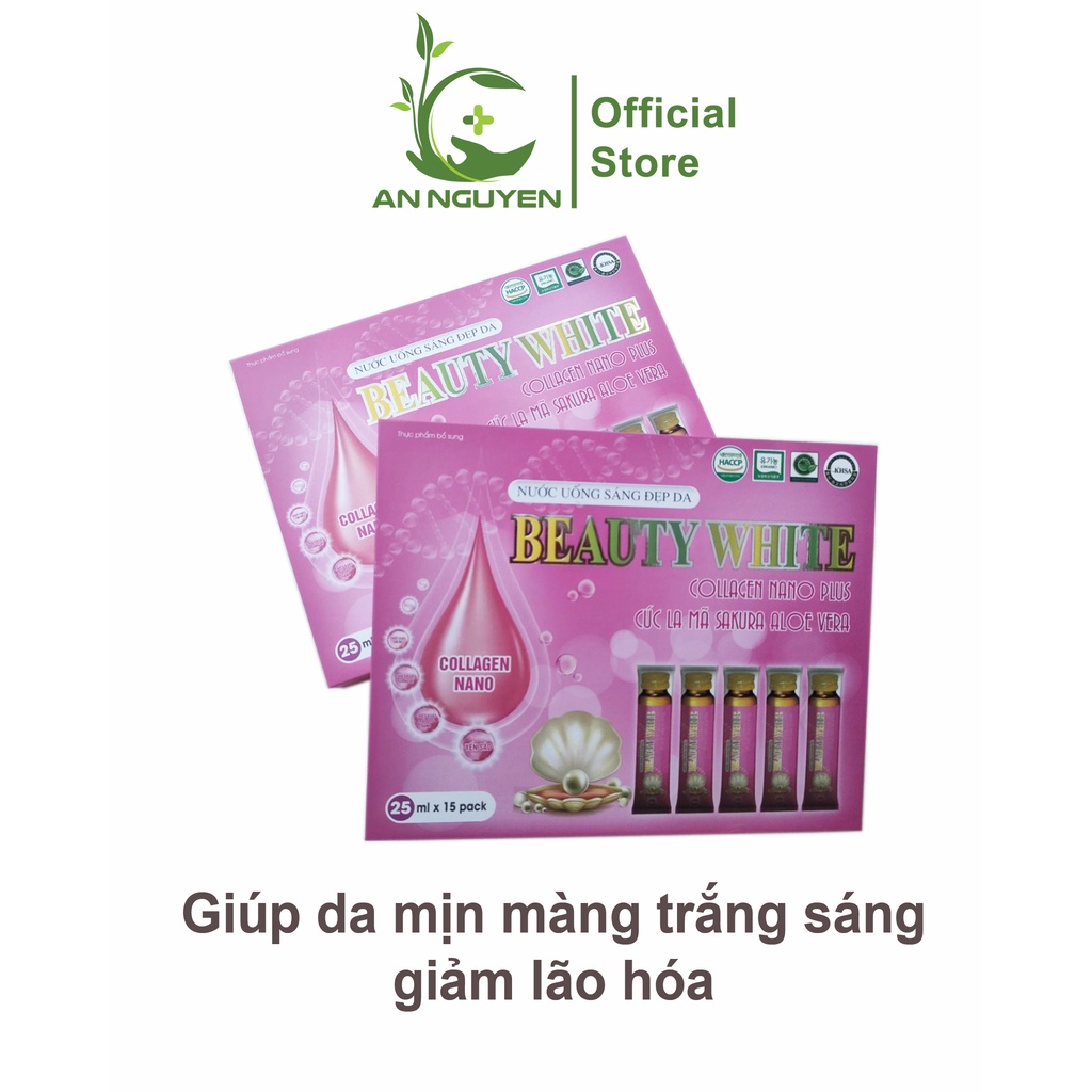 Nước uống sáng đẹp da Beauty White Collagen Nano Plus Cúc La Mã Sakura Aloe Vera