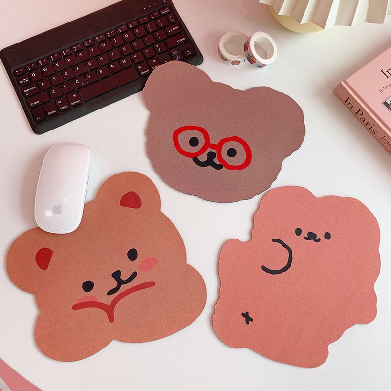 Miếng Lót Chuột Mềm Mại Chống Trượt Hình Gấu Dễ Thương Trang Trí Nhà Cửa