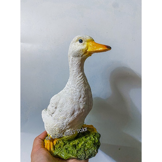 VỊT TRẮNG TRANG TRÍ TIỂU CẢNH, NON BỘ CAO 19CM