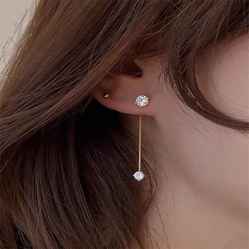 Bông tai vintage xi mạ cao cấp ngọc đá nhiều mẫu