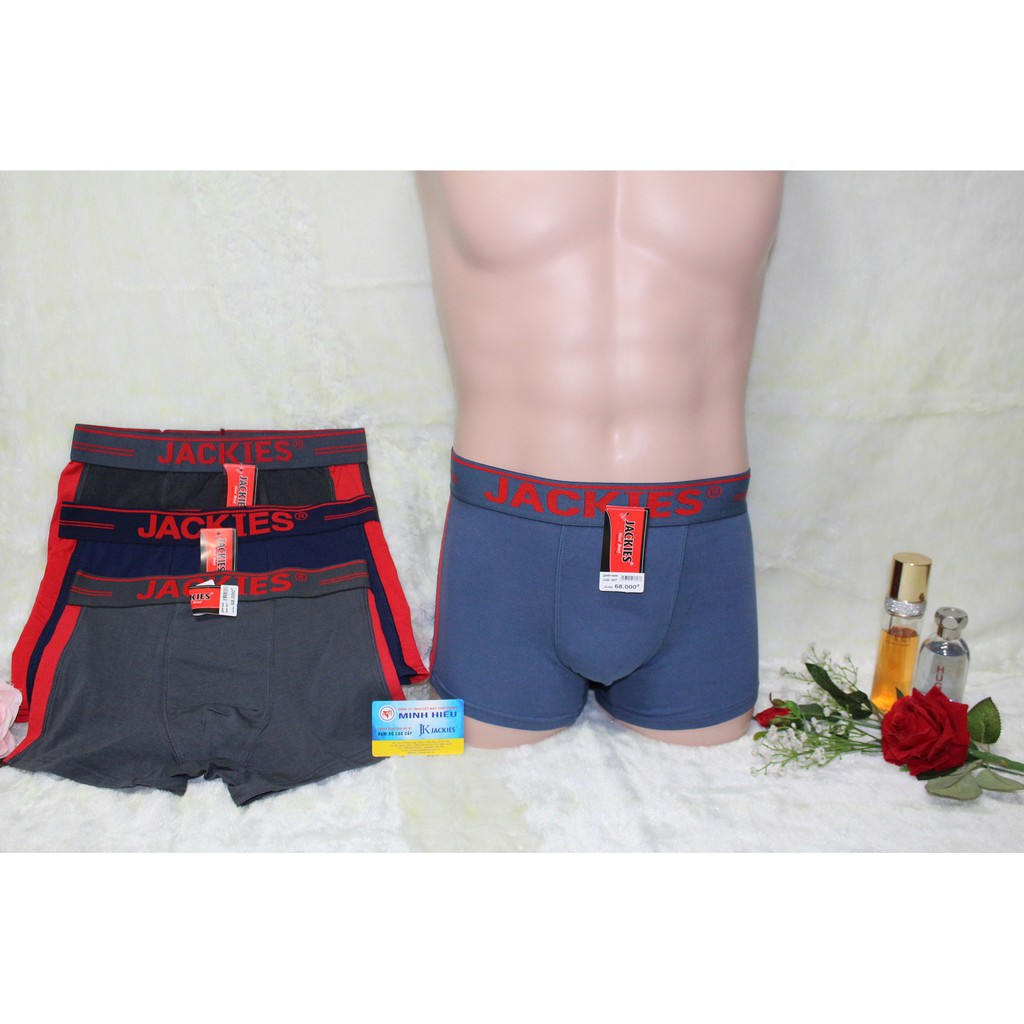 Combo 4 quần boxer nam JACKIES 607 BƠI PHỐI ĐỎ | BigBuy360 - bigbuy360.vn
