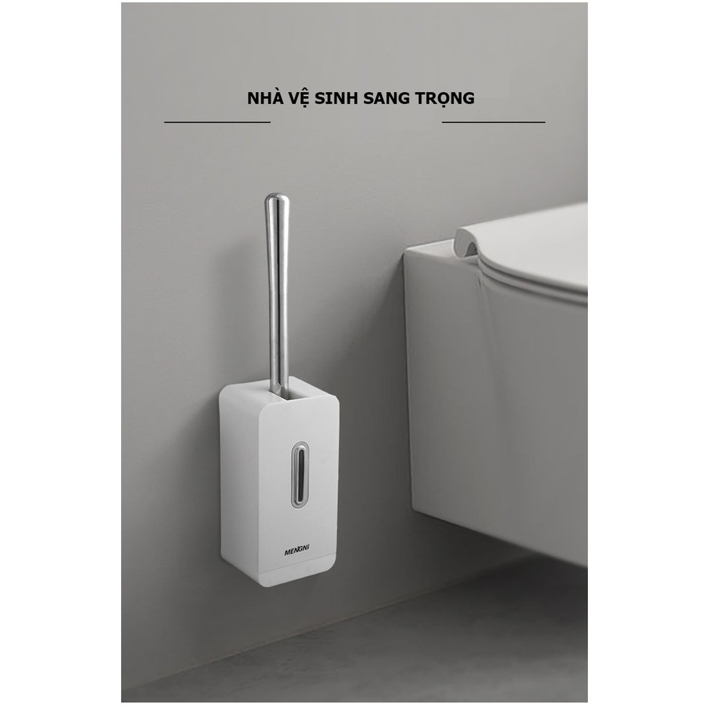 Chổi cọ vệ sinh toilet, bàn chải nhà vệ sinh treo tường cao cấp - Mengni (Menon)