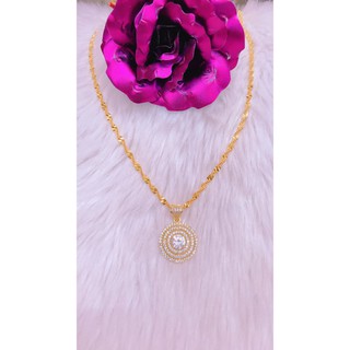 Dây chuyền mặt xoàn tròn mạ vàng 18k