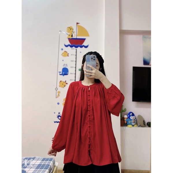 Áo baby dol cúc bọc