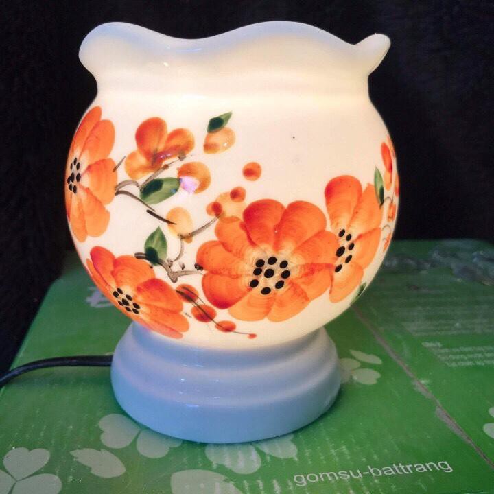 Đèn Xông Tinh Dầu Gốm Bát Tràng size 15x12cm + Tặng 1 chai tinh dầu Sả Chanh 1000000182+1000000127