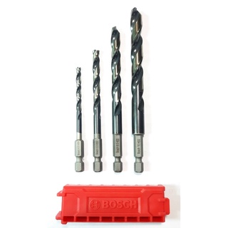 Bộ 4 mũi khoan INOX – THÉP – GỖ  cao cấp (4.2 – 6 – 8 – 10)  - Chân lục giác thông dụng - Hàng ĐỨC xịn (BOSCH)