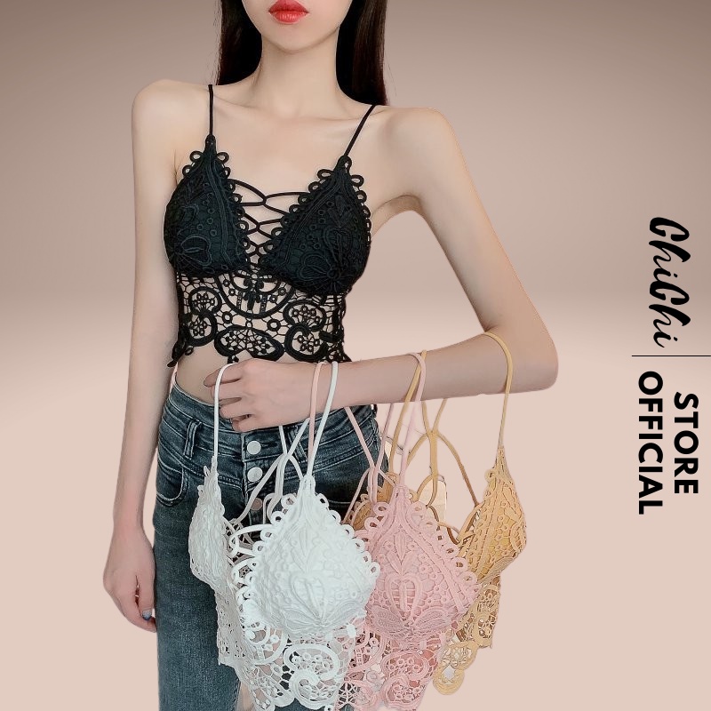 Áo Bra Ren Nữ EVABRA Crotop Đệm Lót Mỏng Mềm Mại Hở Lưng 210