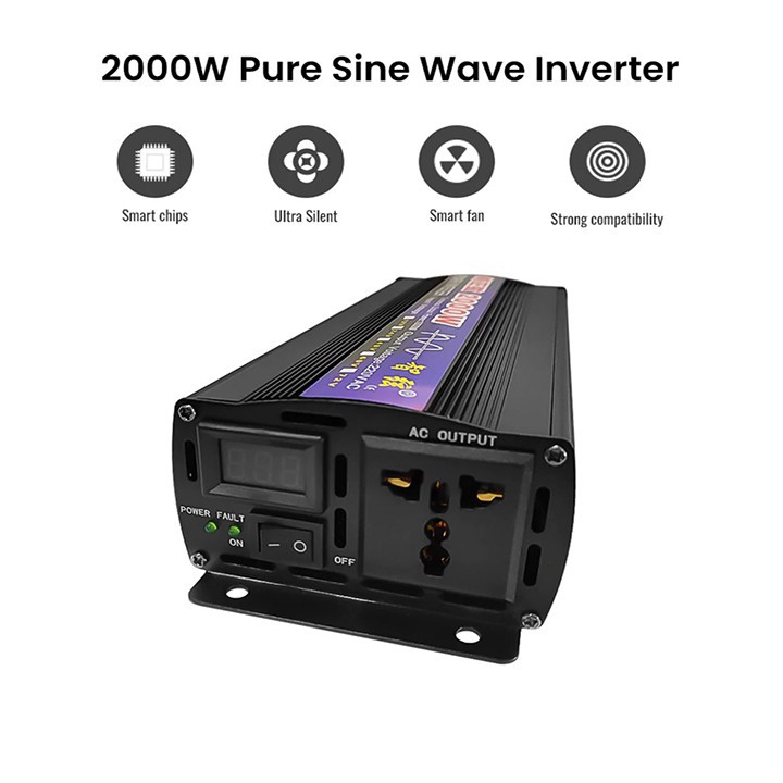 Bộ kích điện Sin chuẩn inverter 2000W, đổi nguồn 12v sang 220V