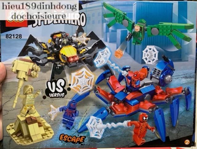 Lắp ráp xếp hình Lego siêu anh hùng 82128 marvel: Cỗ máy nhện của người nhện đen (ảnh thật)