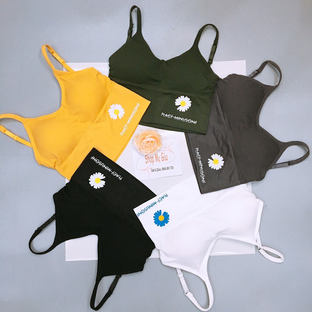 Áo Bra 2 dây thể thao HOA CÚC cho nữ tập gym, yoga, erobic sexy TT12 - HOT 2021
