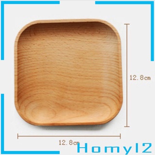 Wooden Round Plate Food Fruit Dish Snack Serving Tray Salad Bowl Platter