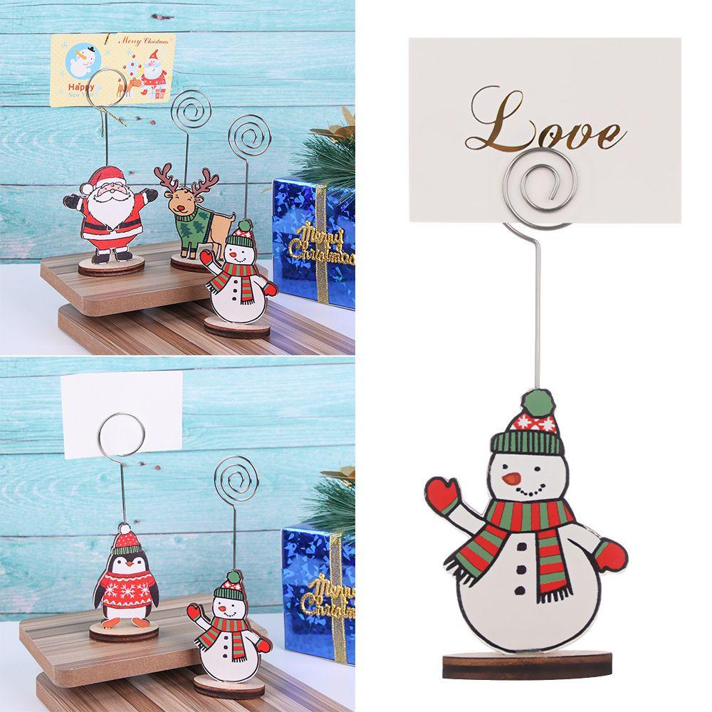 Thẻ Gỗ Hình Ông Già Noel &amp; Người Tuyết Trang Trí Tiệc Cưới DIY
