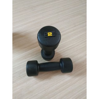 Tạ tay cao su nữ 2kg màu đen(1 đôi )