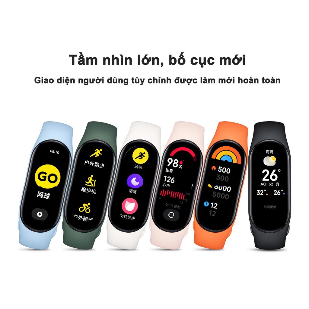 Vòng đeo tay thông minh Xiaomi Mi Band 7 Miband7 hỗ trợ Tiếng Việt