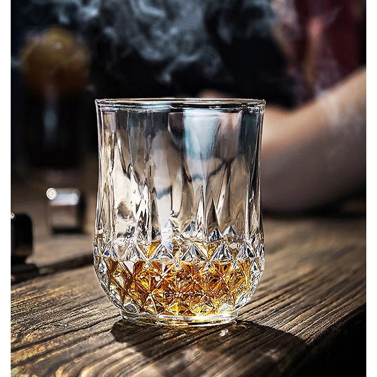 Ly thủy tinh uống rượu Tây cao cấp, ly cốc uống rượu whisky 240ML