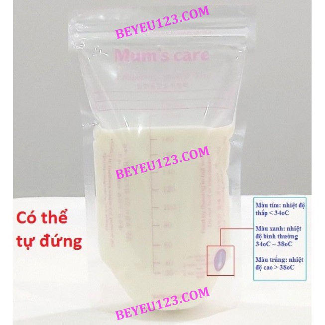 Hộp 30 túi trữ sữa mẹ cảm ứng nhiệt 210ml MUM'S CARE