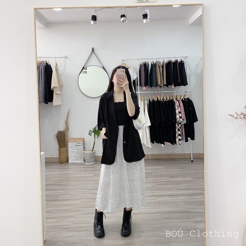 Áo blazer tay ngắn thanh lịch chất đẹp dành cho nữ (Ảnh thật) | BigBuy360 - bigbuy360.vn