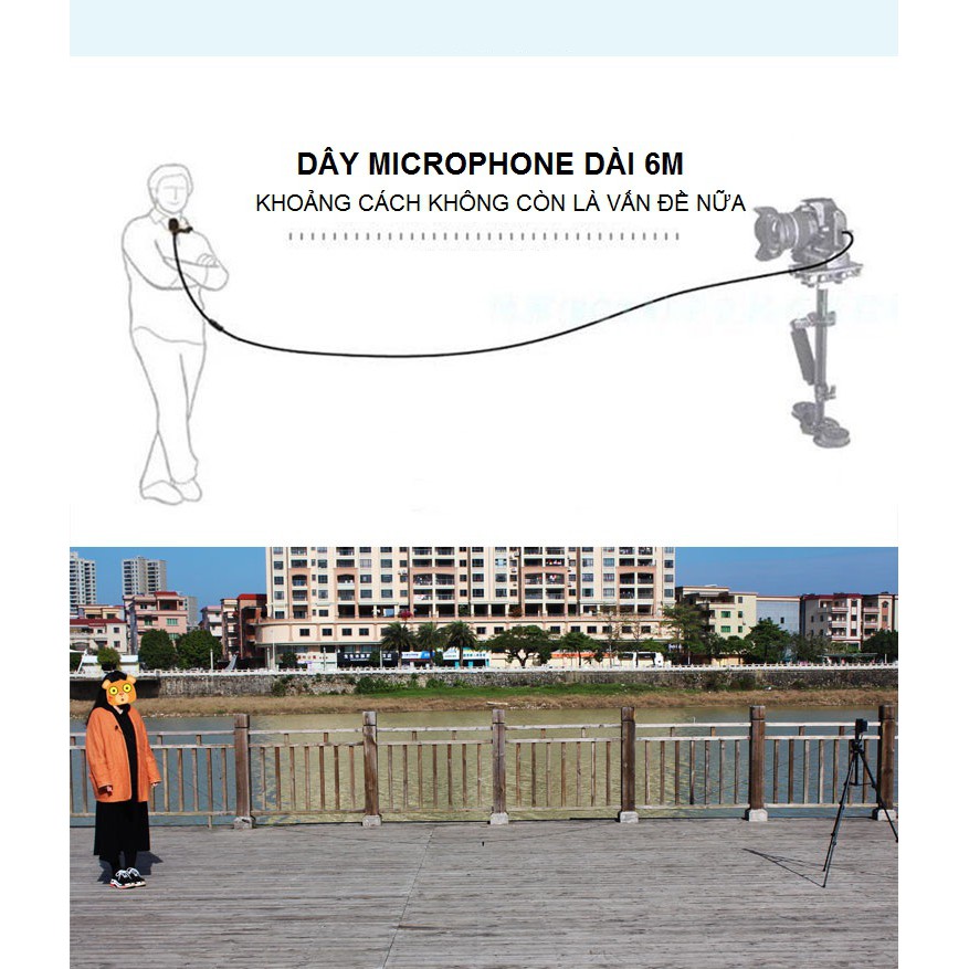 Micro Thu Âm Cài Áo Cho Điện Thoại, Máy Ảnh DSLR, Máy Quay BOYA BY-M1