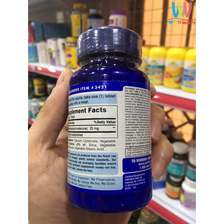 Viên uống bổ sung DHEA Puritan’s Pride DHEA 25mg 100 viên