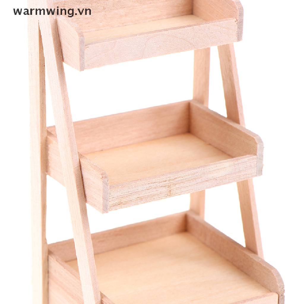 Kệ Gỗ Đứng Mini Để Chậu Hoa Trang Trí Nhà Búp Bê Tỉ Lệ 1: 12